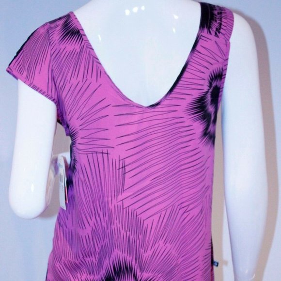 ROXY Hatchback PURPLE Oversize Top FLORAL - Picture 2 of 2